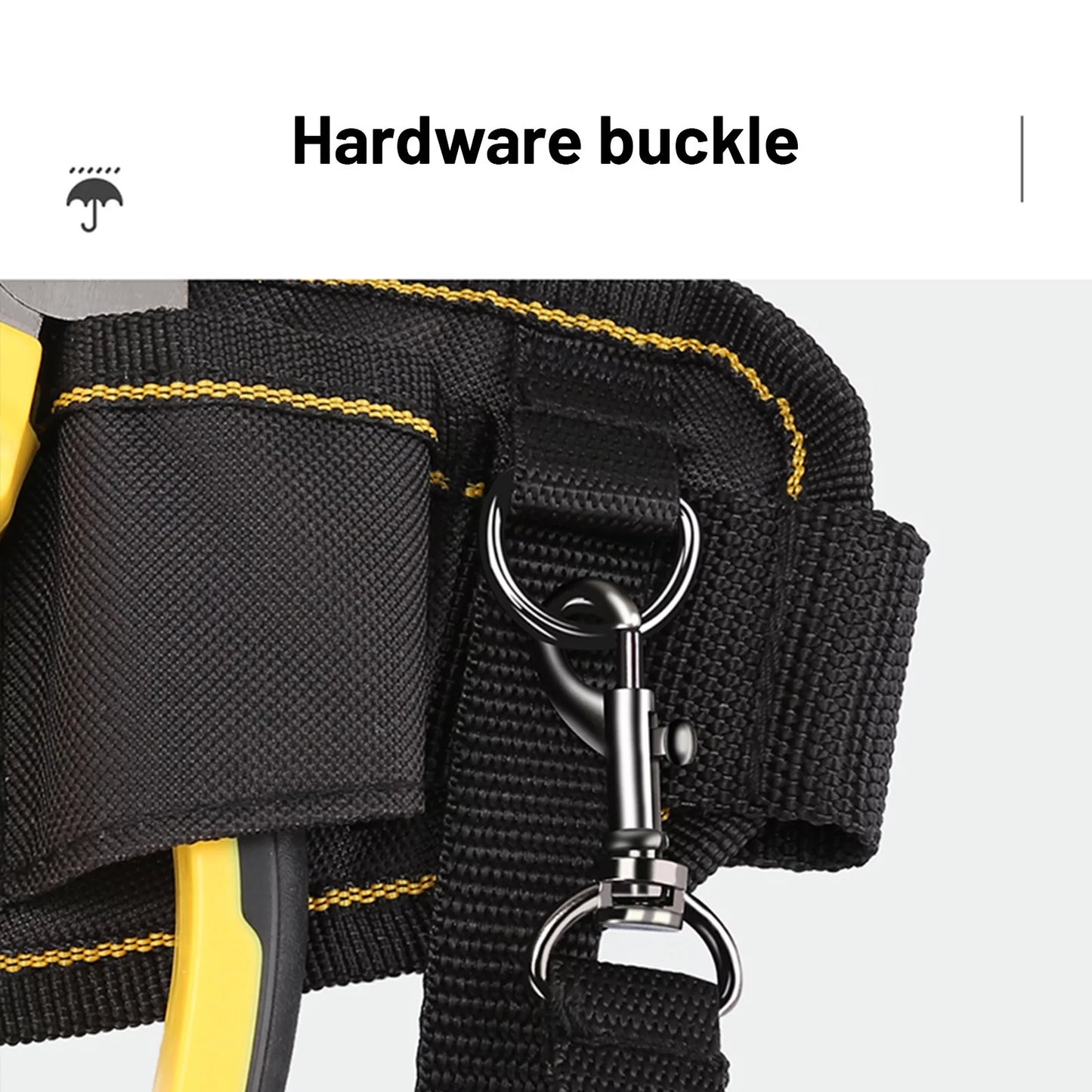 Waist Tool Belts with 7 Pockets Pouch/Work Apron for Carpenters and Builders, Durable Canvas Construction, Adjustable Belt for Custom Fit Black B
