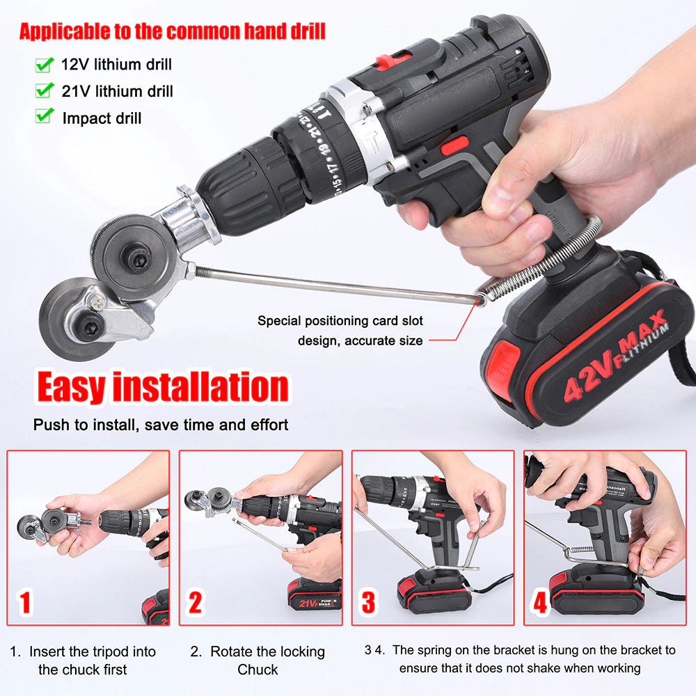 Multifunctional Hand Electric Drill to Plate Cutter Electric Drill Iron Sheet Cutter to Metal Plate Cutter Tool Accessories