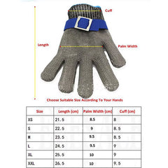 Anti-Cut Gloves Safety Cut Proof Stab Resistant Stainless Steel Wire Metal Mesh Butcher Protect Meat Cut-Resistant Gloves ANSIA5