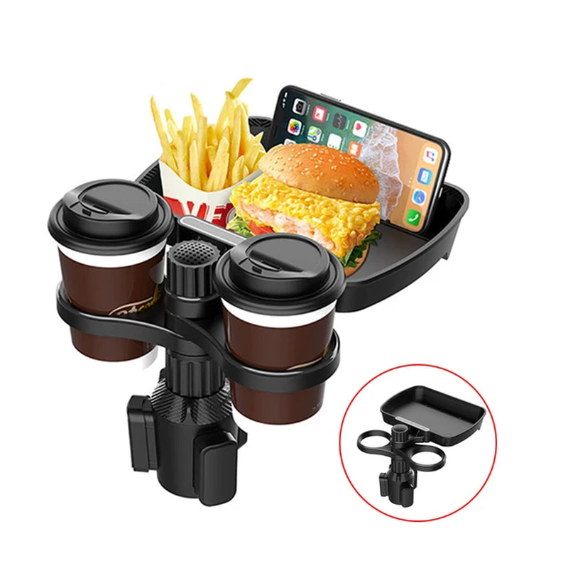 Contractor Car Cup Holder Tray 360 Degree Rotationcar Tray Table Phone Slot Car Food Table Organized Adjustable Drink Holder Car Accesories