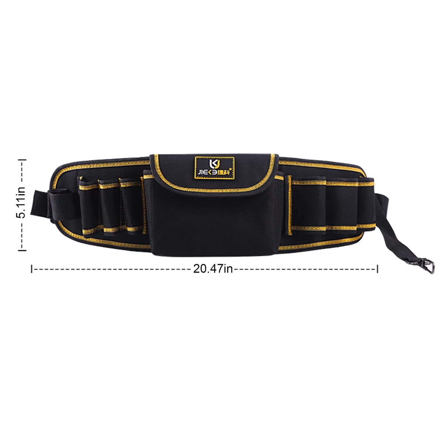 Waist Tool Belts with 7 Pockets Pouch/Work Apron for Carpenters and Builders, Durable Canvas Construction, Adjustable Belt for Custom Fit Black B