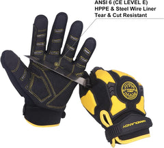 Heavy Duty Work Gloves, SBR Padding, TPR Protector Impact Gloves, anti Vibration Mechanic Gloves