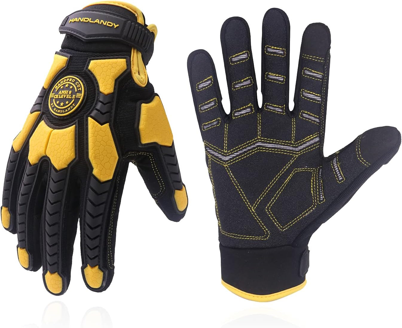 Heavy Duty Work Gloves, SBR Padding, TPR Protector Impact Gloves, anti Vibration Mechanic Gloves