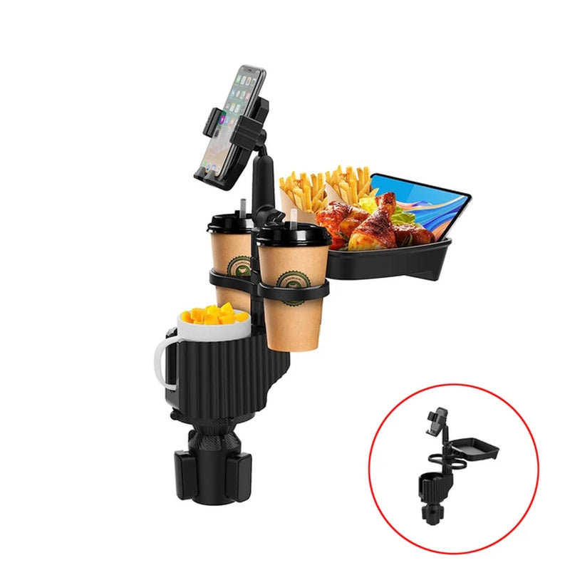 Contractor Car Cup Holder Tray 360 Degree Rotationcar Tray Table Phone Slot Car Food Table Organized Adjustable Drink Holder Car Accesories