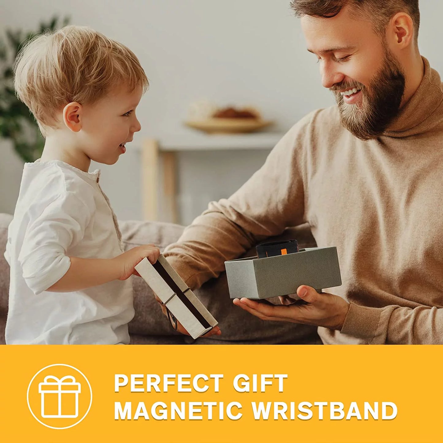 Magnetic Wristband - Men & Women'S Tool Bracelet with 15 Strong Magnets for Holding Screws/Nails/Drill, Gifts for Men/Father/Dad/Handyman/Electrician/Husband - Father'S Day Gifts