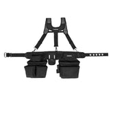 16-Pocket Black Carpenter'S Tool Belt with Suspenders