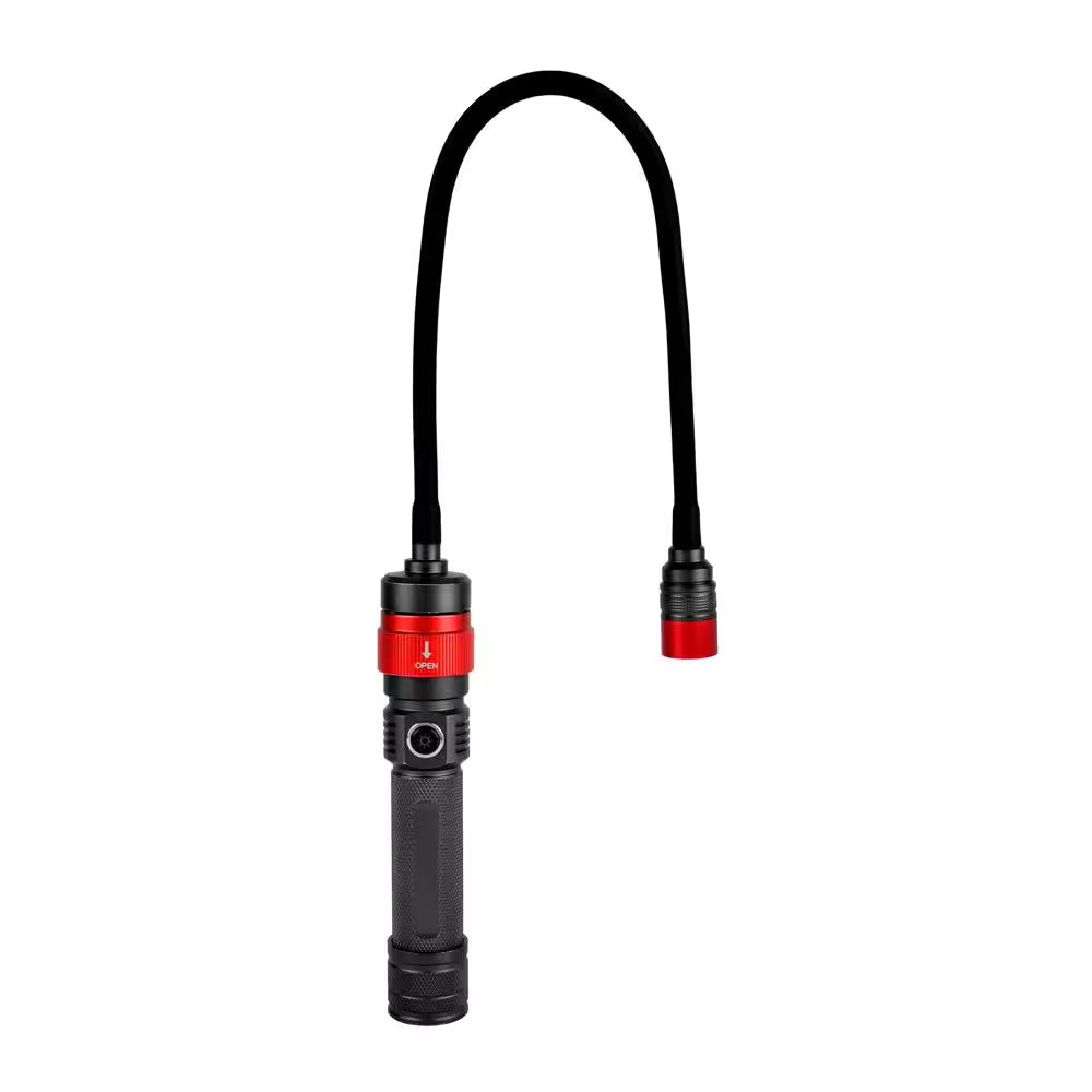 Rechargeable 350 Lumens LED 3-In-1 Task Light with Goose Neck, Flash and Task Light Head
