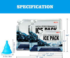 Reusable Ice Packs for Coolers Long Lasting Gel Freezer Packs for Cooler Bag Backpacks, Lunch Box, Cooler Bag, Keeps Food Cold Fresh (Set of 3)