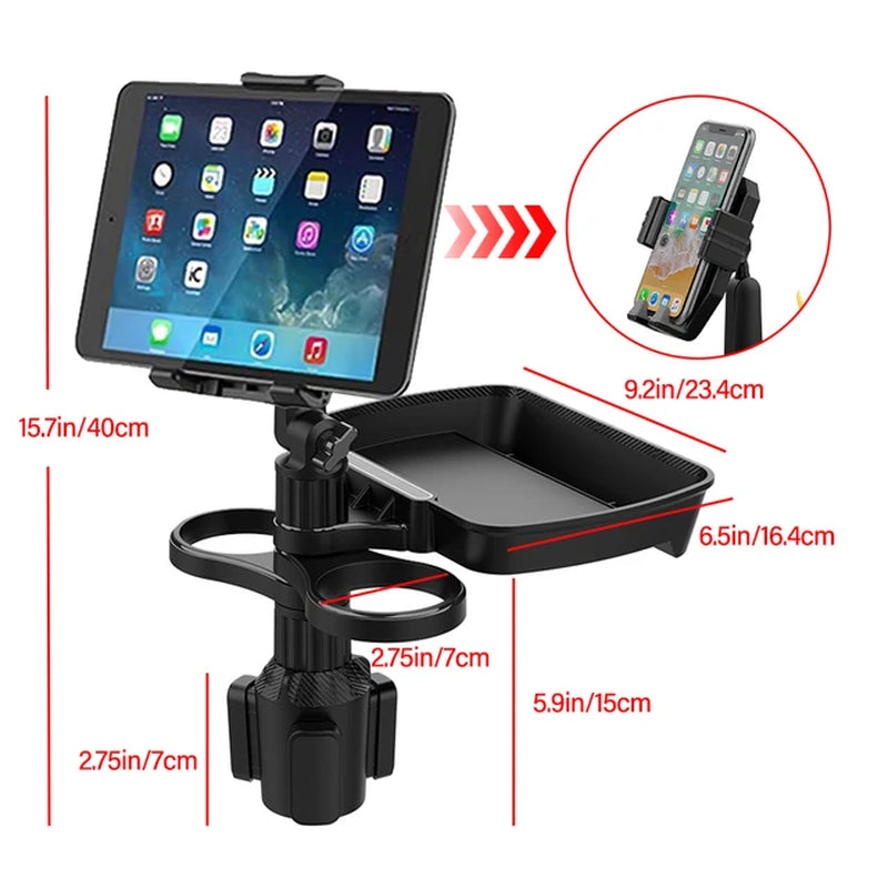 Contractor Car Cup Holder Tray 360 Degree Rotationcar Tray Table Phone Slot Car Food Table Organized Adjustable Drink Holder Car Accesories