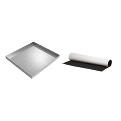 Washer Drip Pan with Anti-Vibration Pad - 32 In. X 30 In. X 2.5 In. Galvanized Steel