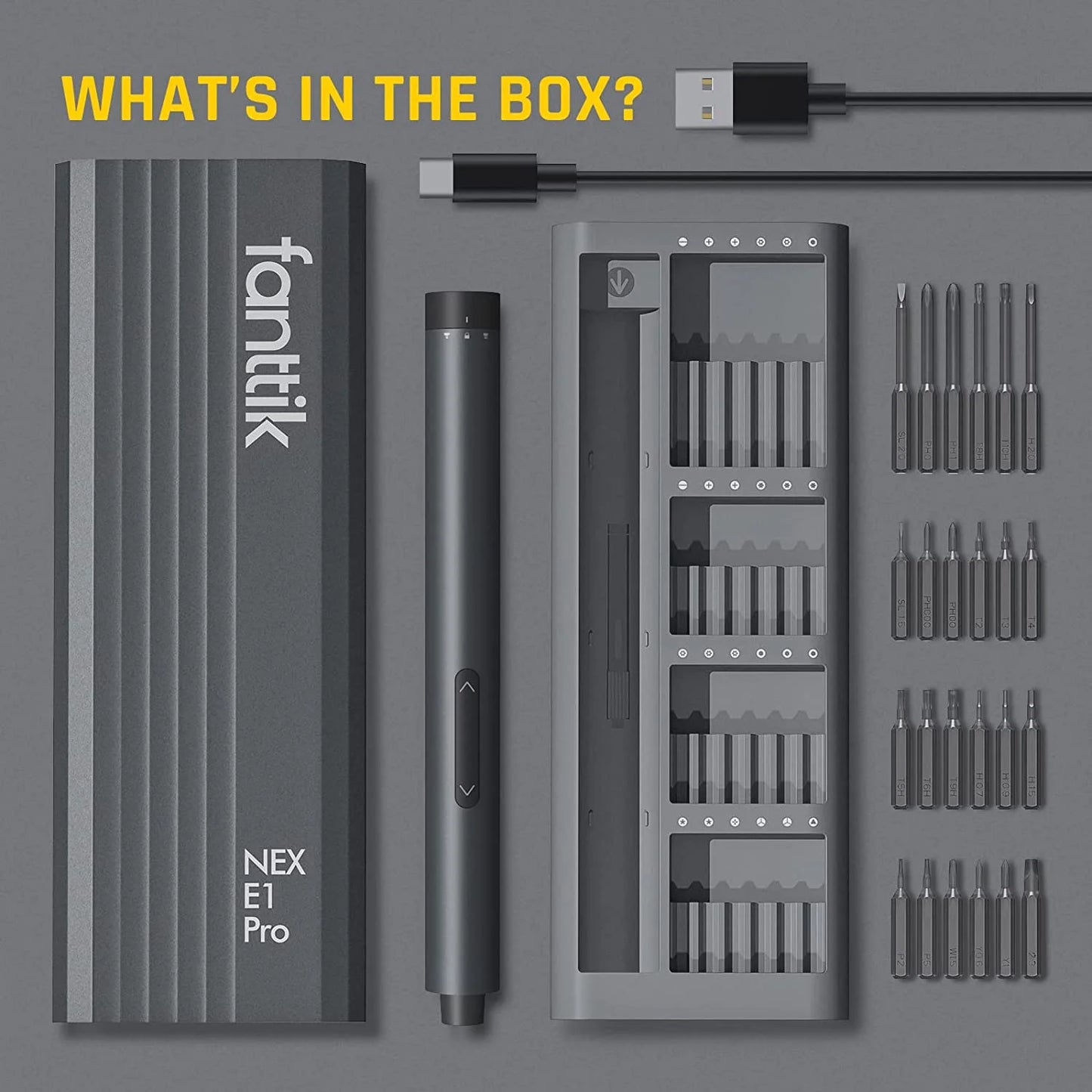 Cordless Precision Screwdriver Set with 24 Magnetic Precision Bits