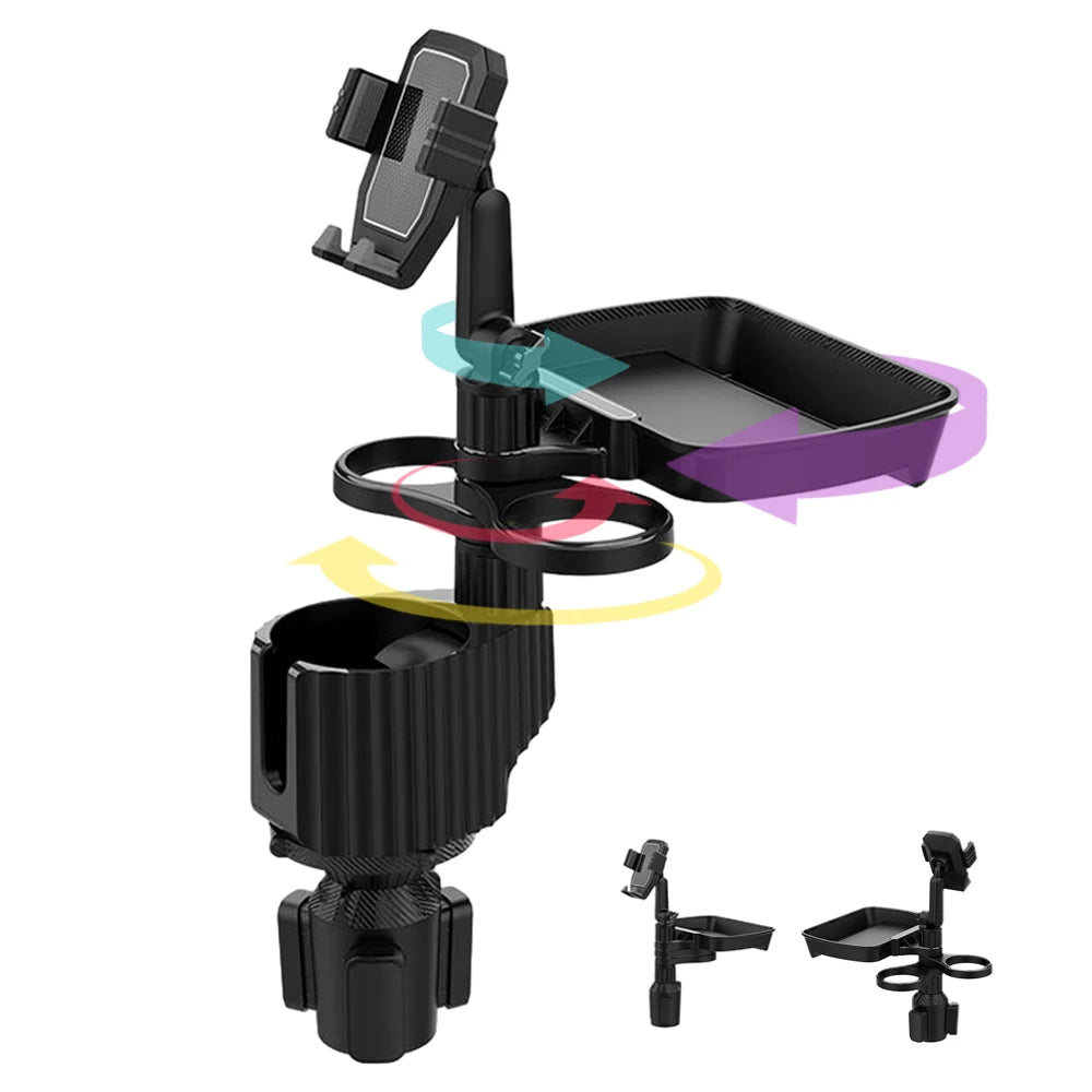 Contractor Car Cup Holder Tray 360 Degree Rotationcar Tray Table Phone Slot Car Food Table Organized Adjustable Drink Holder Car Accesories