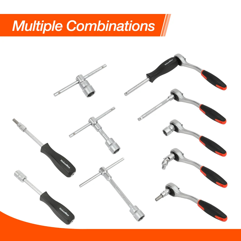 Valuemax 46Pcs Car Repair Tool Set Mechanic Tool Kits Screwdrivers Ratchet Spanner Wrenches Sockets