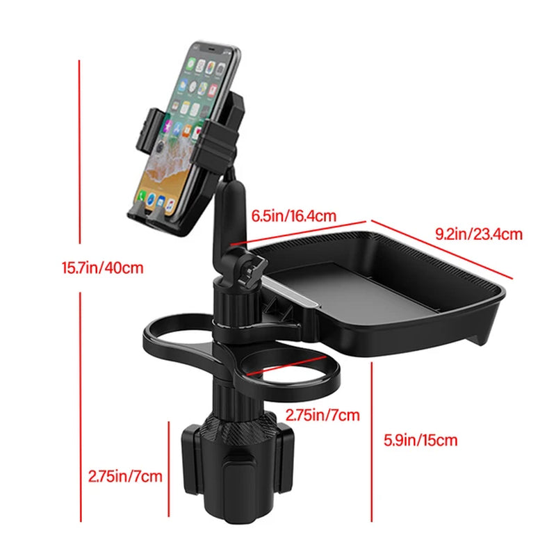 Contractor Car Cup Holder Tray 360 Degree Rotationcar Tray Table Phone Slot Car Food Table Organized Adjustable Drink Holder Car Accesories