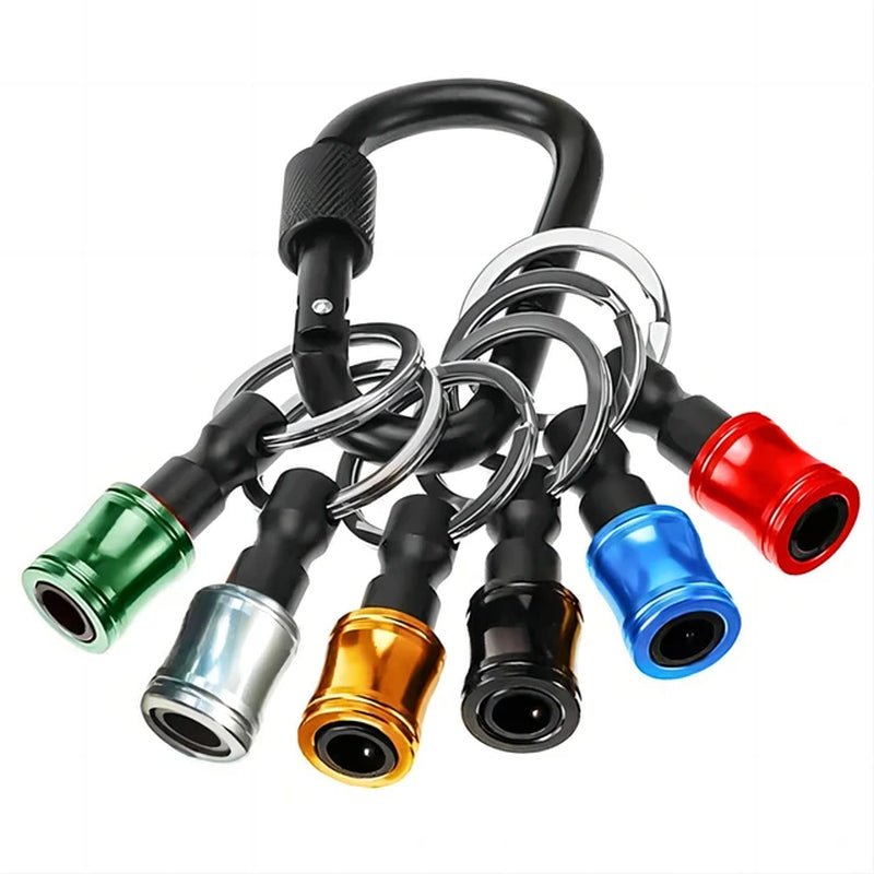 6Pcs 1/4" Hex Shank Keychain Extension Bar Screwdriver Bit Holder, Socket Adapter with Fast Change Function