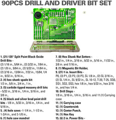 90 Piece Impact Rated Drilling and Driving Set, 3511002