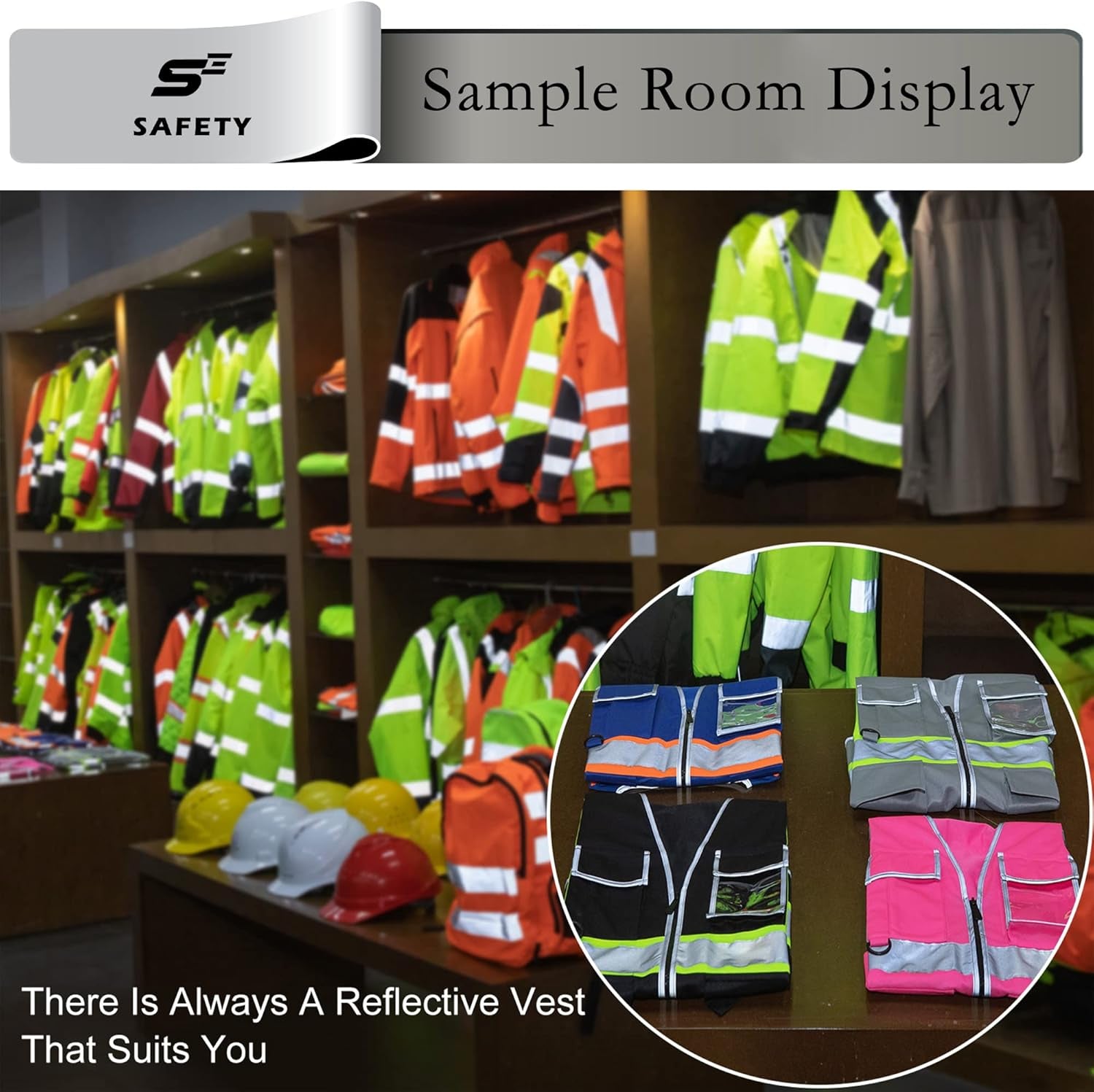 Safety Vest with 9 Pockets, High Visibility Reflective Vests, Security Vest, Work Vest for Men, ANSI/ISEA Class 2 Type R