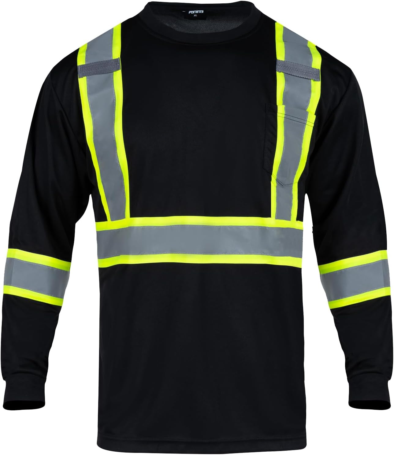 Long Sleeve Safety T Shirt Reflective High Visibility Construction Work Shirts ANSI Class 3 for Men
