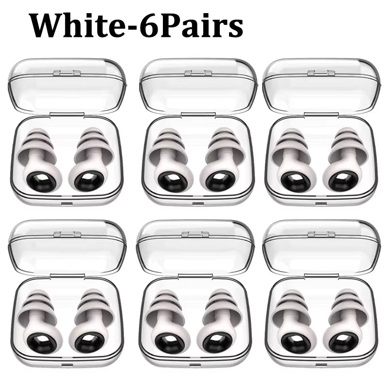 Silicone Sleeping Noise Reducing Earplugs Set Swimming Noise Reducing Earplugs Soundproof Noise Canceling Mute Earplugs