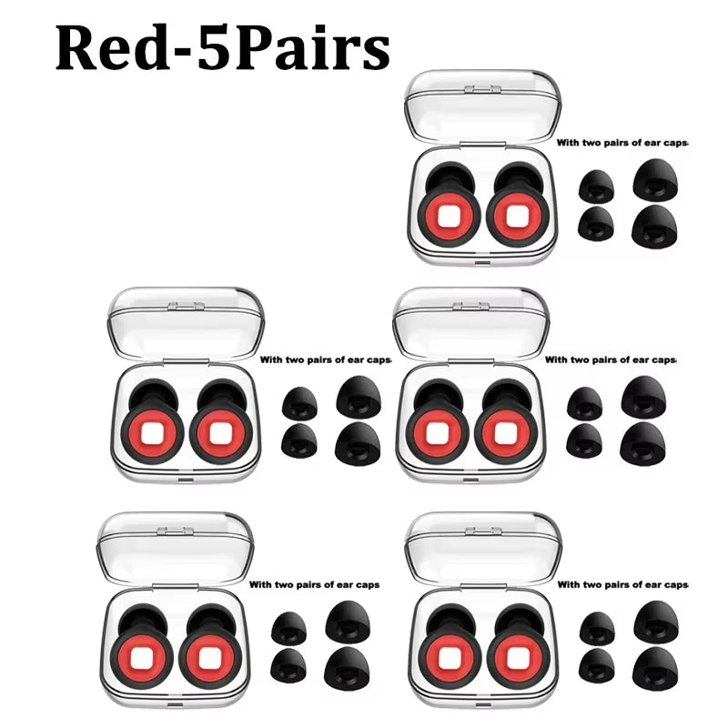 Silicone Sleeping Noise Reducing Earplugs Set Swimming Noise Reducing Earplugs Soundproof Noise Canceling Mute Earplugs