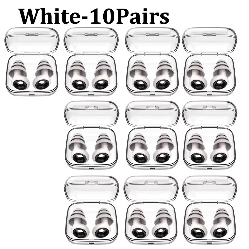 Silicone Sleeping Noise Reducing Earplugs Set Swimming Noise Reducing Earplugs Soundproof Noise Canceling Mute Earplugs