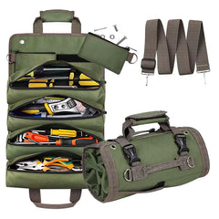 Tool Bag Organizers - Small Tool Bag with Detachable Pouches , Heavy Duty Roll up Tool Bag Organizer with 6 Tool Pouches