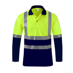 Shirts for Men High Visibility Reflective T-Shirt Long Sleeves Safety Shirt Hi Vis Workwear Shirt Work Shirts Polo