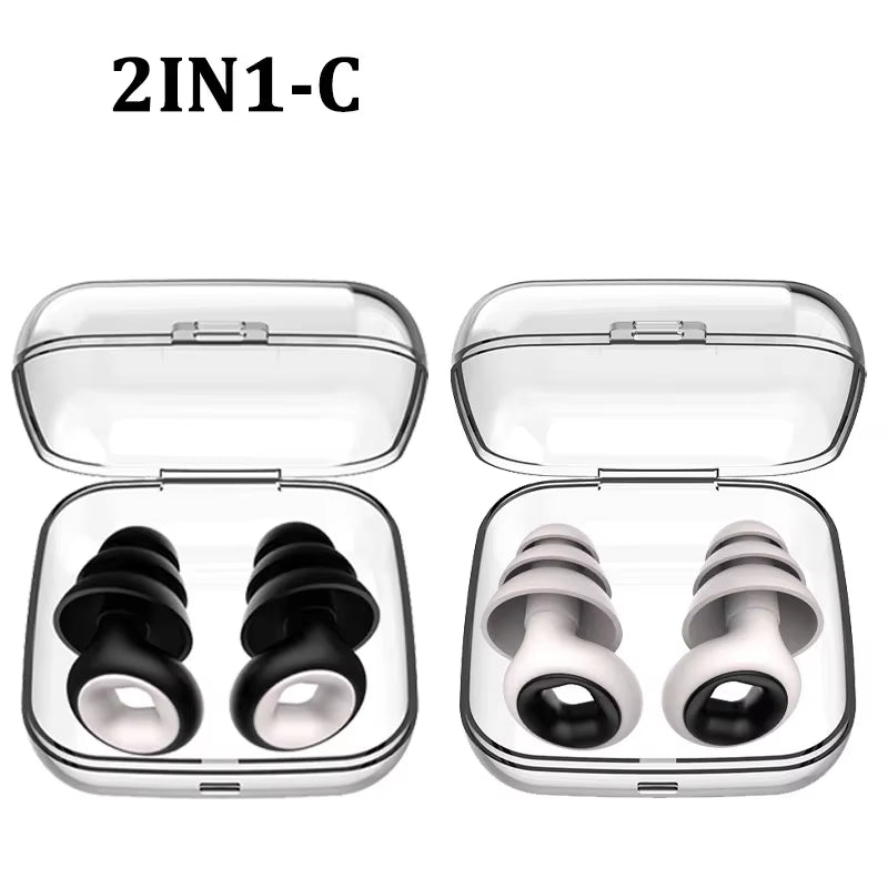 Silicone Sleeping Noise Reducing Earplugs Set Swimming Noise Reducing Earplugs Soundproof Noise Canceling Mute Earplugs