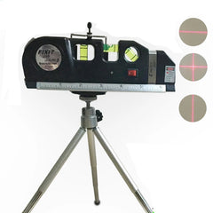 4 in 1 Accurate Multipurpose Laser Level Lever with Tripod Cross Projects Horizontal Vertical Laser Light Beam Measure Tape