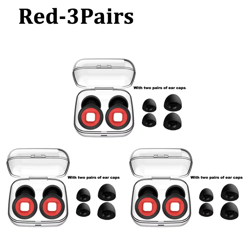 Silicone Sleeping Noise Reducing Earplugs Set Swimming Noise Reducing Earplugs Soundproof Noise Canceling Mute Earplugs