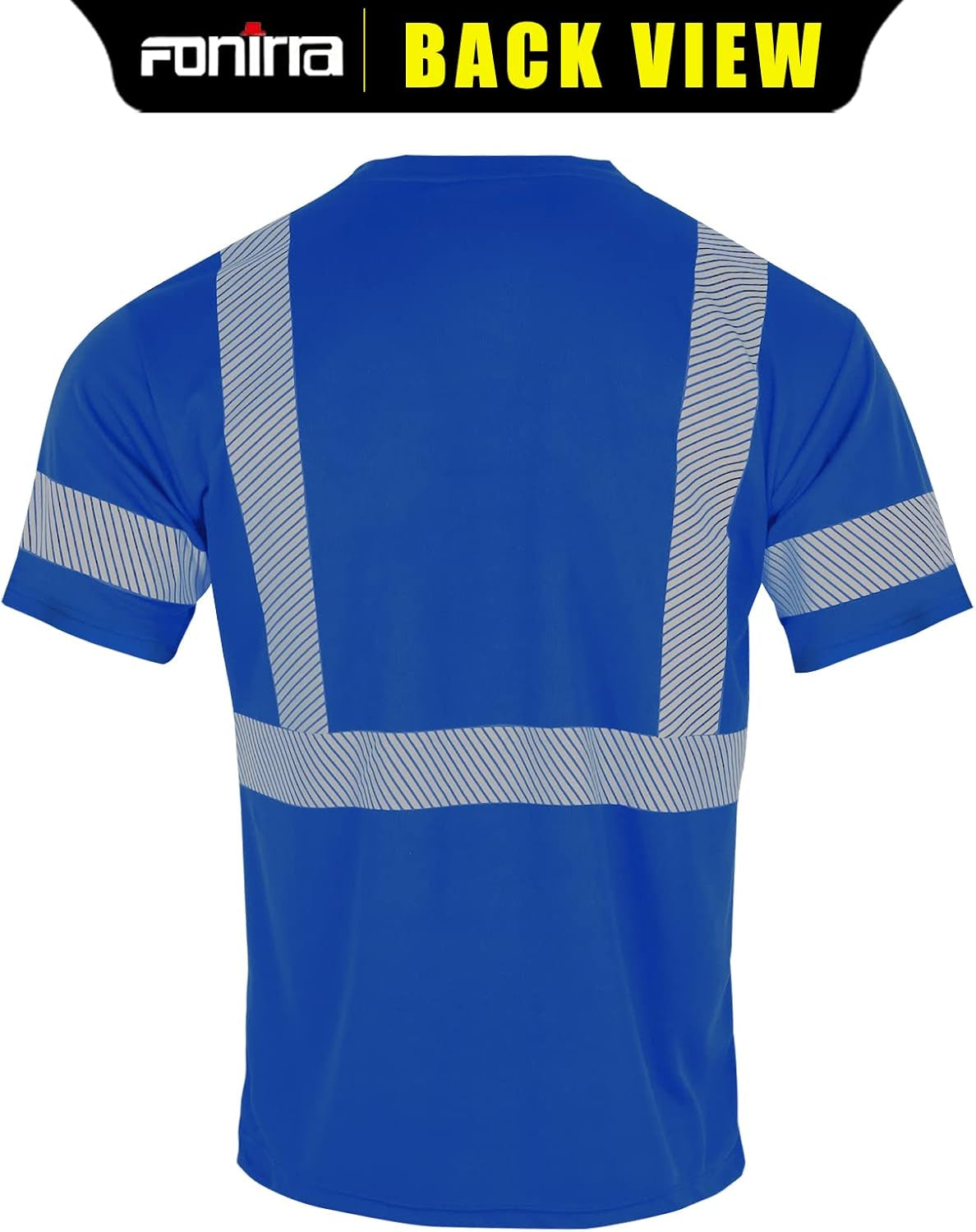 Hi Vis Safety T Shirts with Pocket for Men Work ANSI Class 2 Reflective Short Sleeveve