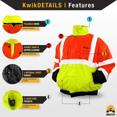 Reflective Jackets | Men'S Insulated Hi Vis Work Bombers | Yellow, Orange, Multicolor