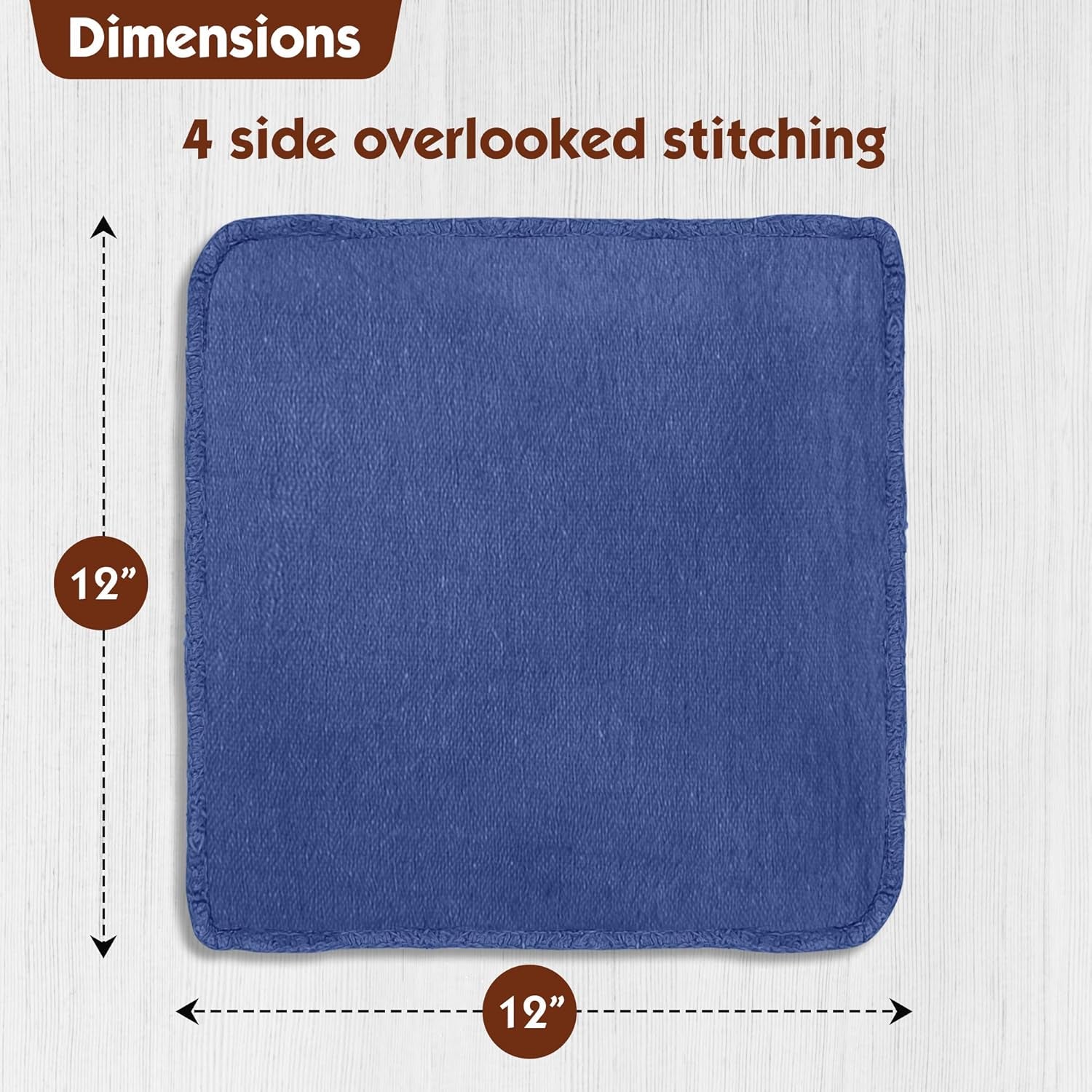 Auto Mechanic Shop Towels 100 Pack Bulk Rags 100% Cotton Commercial Grade Shop Rags Size 14"X14" (100 Pack, Blue)