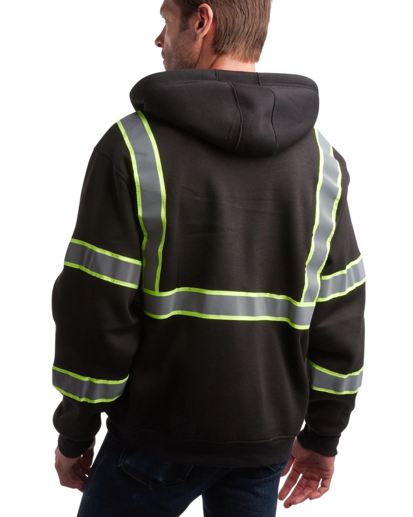Men'S Hi Vis Hoodie - ANSI/ISEA Class 3 Safety Workwear Reflective (M-2XL)