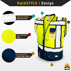 - SHERIFF & SPECIALIST Safety Vest [Multi-Use Pockets] Class 2 Reflective Vest ANSI OSHA Safety Vest for Men