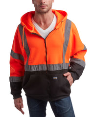Men'S Hi Vis Hoodie - ANSI/ISEA Class 3 Safety Workwear Reflective (M-2XL)