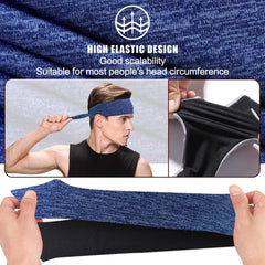 Men'S Headbands, 3-Pack Head Ties, Non Slip Sweat-Wicking Headbands for Running, Tennis, Hairband for Women & Men