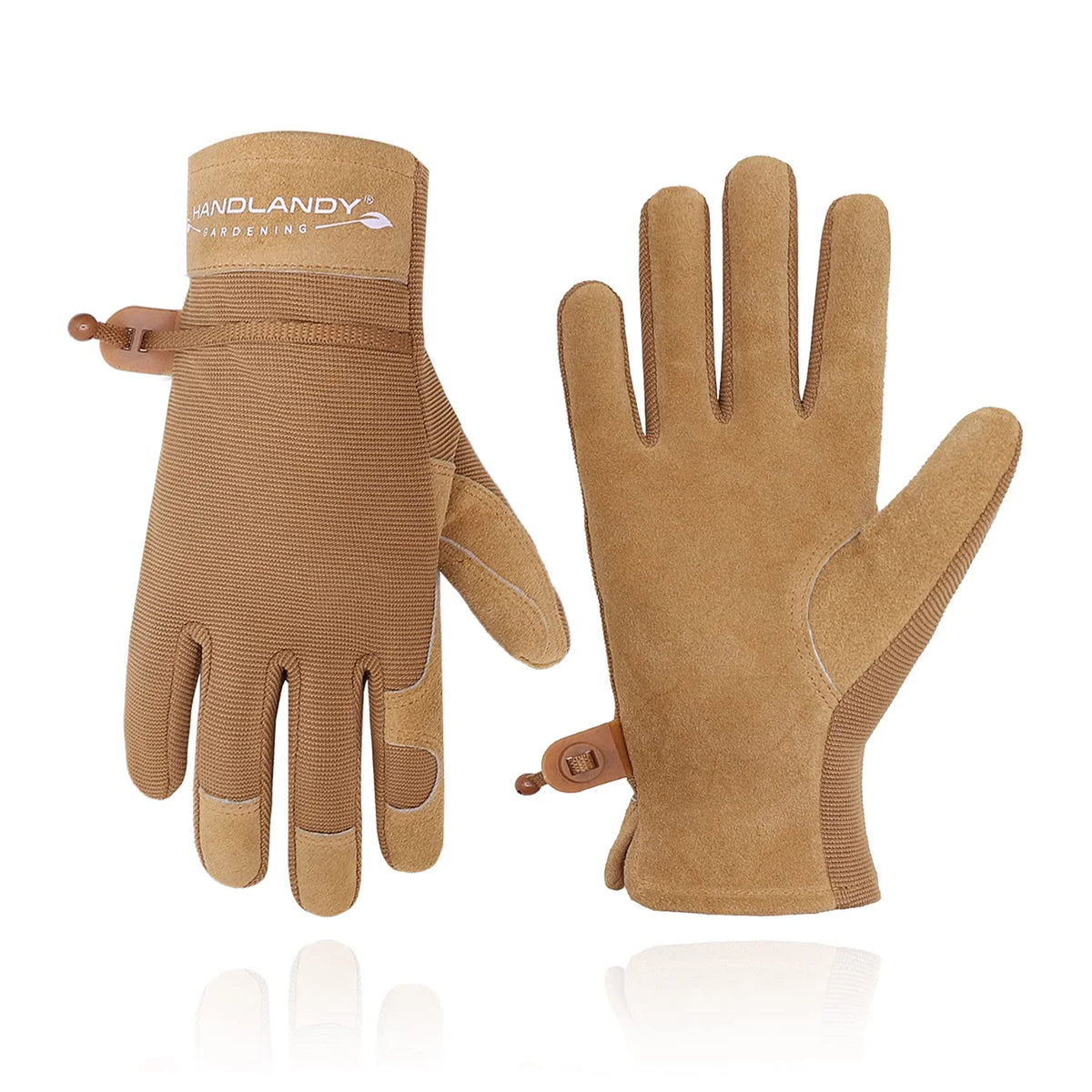 Womens Leather Work Gloves, Cowhide Gardening Gloves Utility Work Gloves, Large