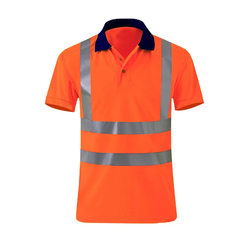Shirts for Men High Visibility Reflective T-Shirt Long Sleeves Safety Shirt Hi Vis Workwear Shirt Work Shirts Polo