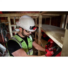 BOLT Black Type 1 Class C Full Brim Vented Hard Hat with 4-Point Ratcheting Suspension with Tinted Dual Coat Eye Lense