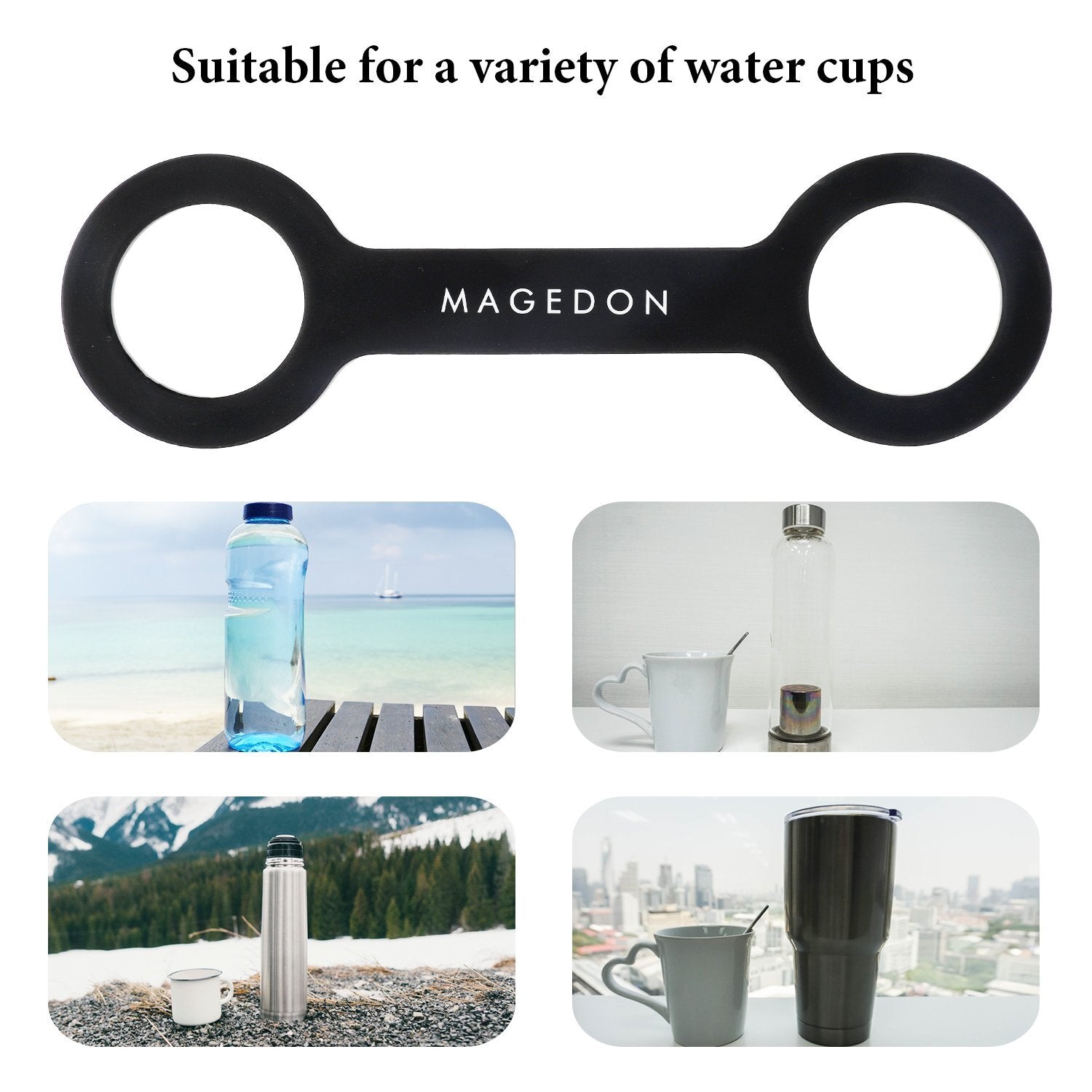 (2 Pack) Water Bottle Carrier Gripwater Handle Gripcup Strap Soft Band Hol