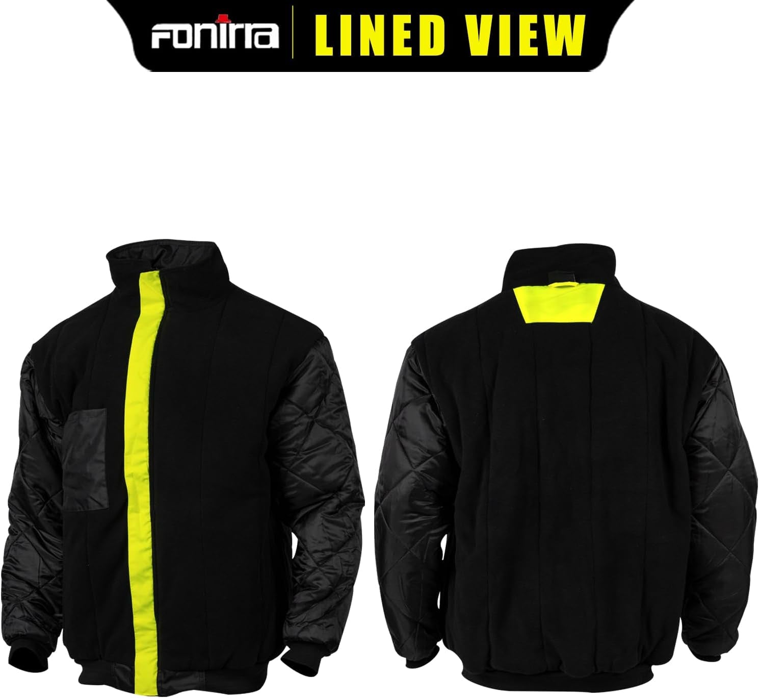 High Visibility Safety Bomber Jackets with Fleece Liner,Ansi Class 2 Reflective Waterproof Jacket for Men