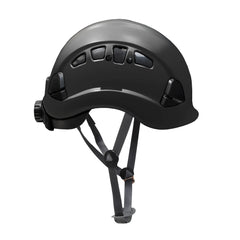 Ventilated Safety Rescue Helmet with Adjustable Ratchet 6-Point Suspension, HHAT-04 (Black)