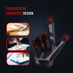 Touchscreen TPR Impact Reducing PVC Reinforced Palm Non-Slip Breathable Mens Heavy Duty Work Gloves