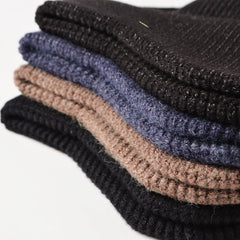 Men Women Knit Hat Winter Warm Stretch Beanie Ear Flaps Cap Outdoor Work Ski (Navy)