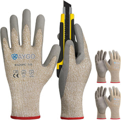 Cut Resistant Gloves Polyurethane Coated - 3 Pairs, KG20PC,ANSI Cut Level A3