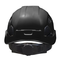Ventilated Safety Rescue Helmet with Adjustable Ratchet 6-Point Suspension, HHAT-04 (Black)