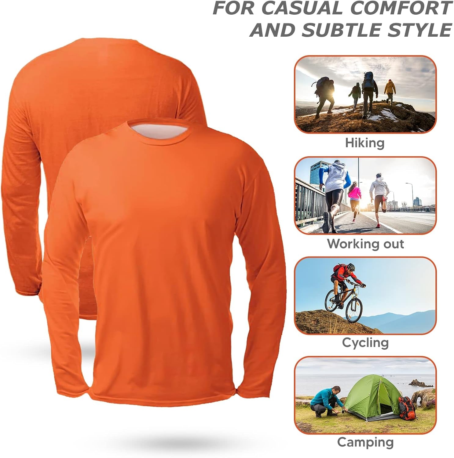 High Visibility Shirts for Men 100% Polyester UPF40+ Long Sleeve Safety Construction Work Shirts