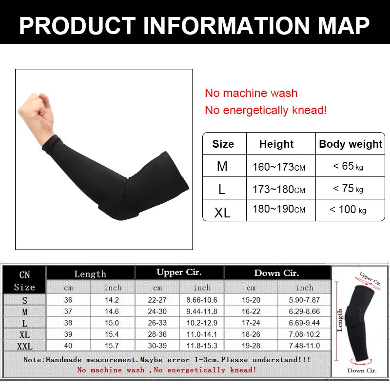1Pc Arm Sleeve Armband Elbow Support Basketball Arm Sleeve Breathable Football Safety Sport Elbow Pad Brace Protector