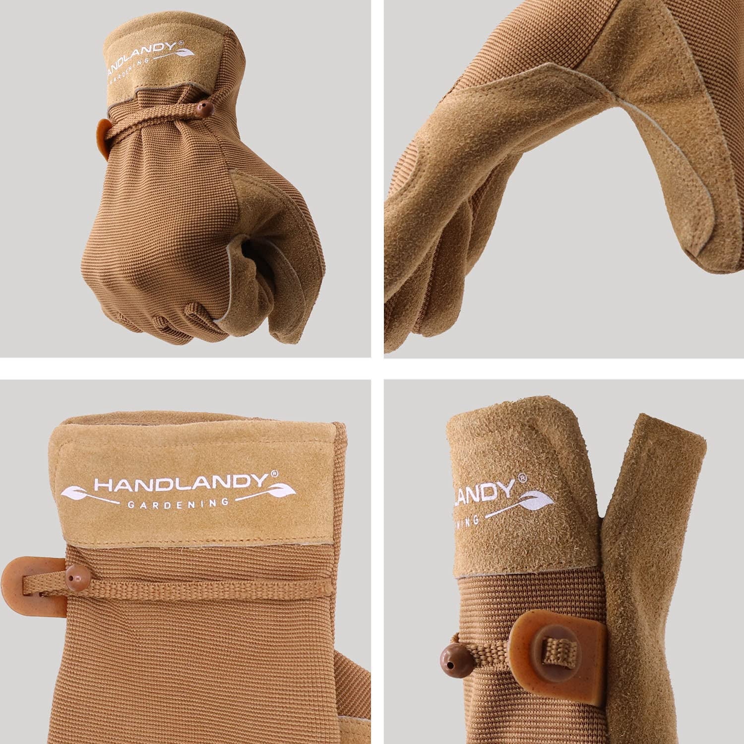 Womens Leather Work Gloves, Cowhide Gardening Gloves Utility Work Gloves, Large